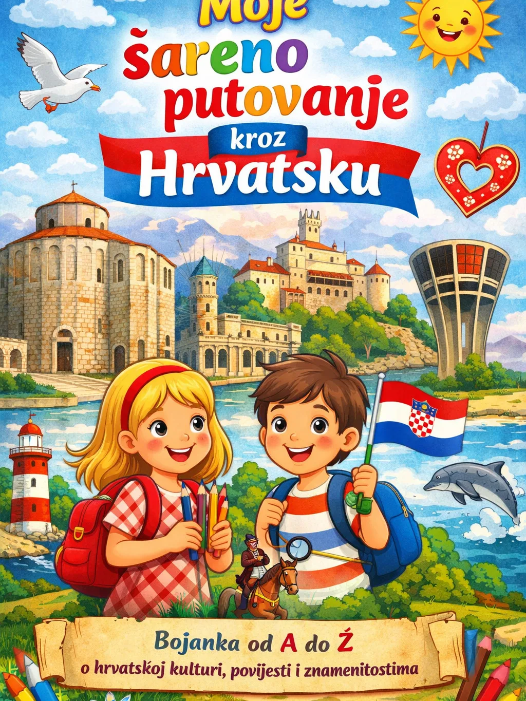 Cover of Moje šareno putovanje kroz Hrvatsku coloring book