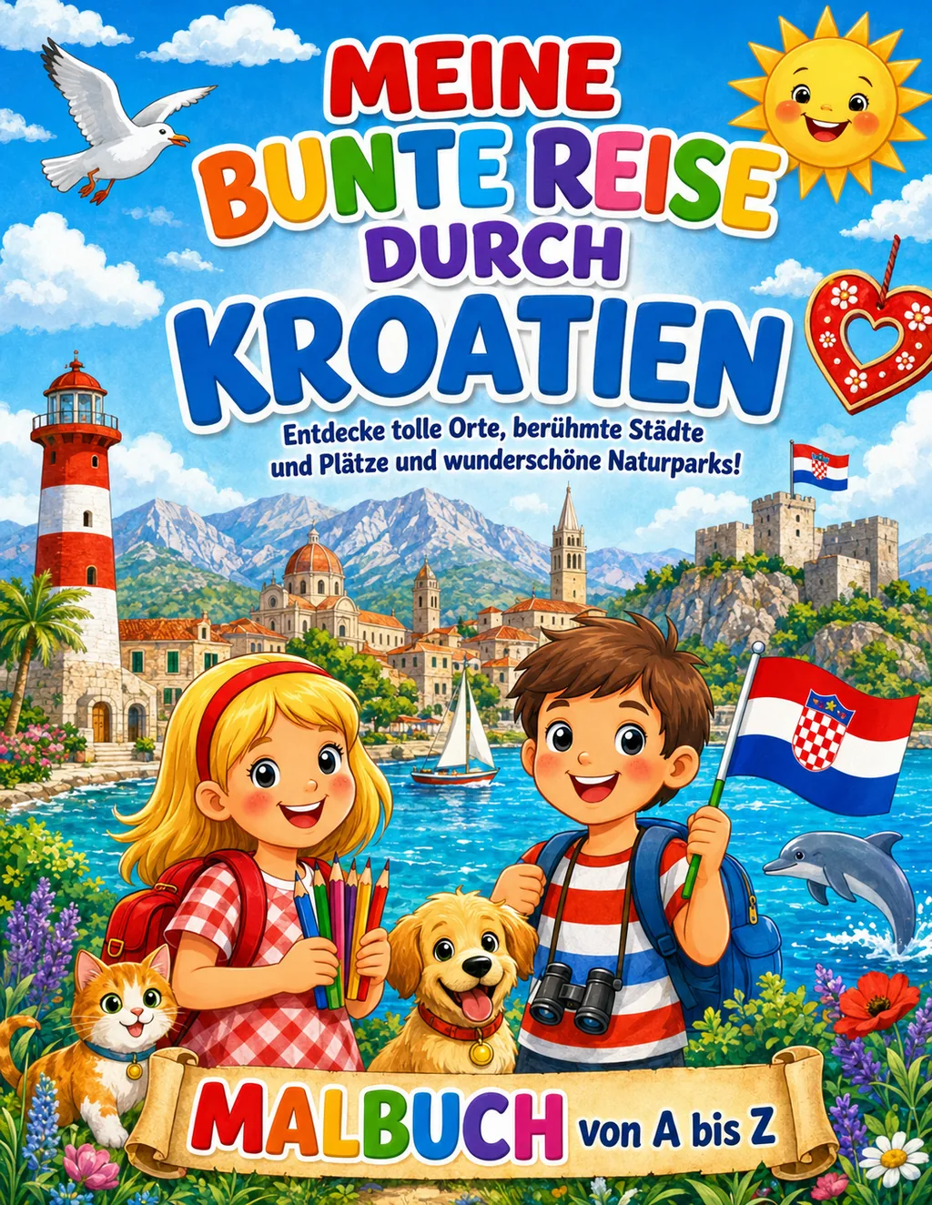 Cover von Meine bunte Reise durch Kroatien – Ausmalbuch von A bis Ž