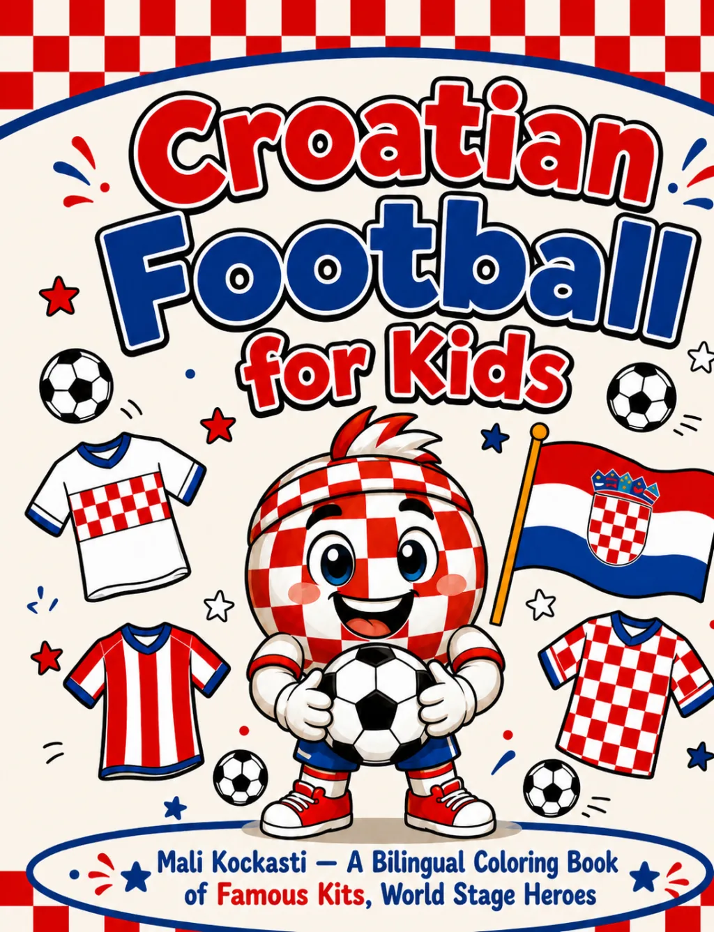 Cover of Croatian Football for Kids — Mali Kockasti coloring book